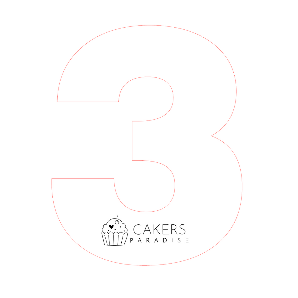 Acrylic Cookie Cake Templates - Number three Cakers Paradise