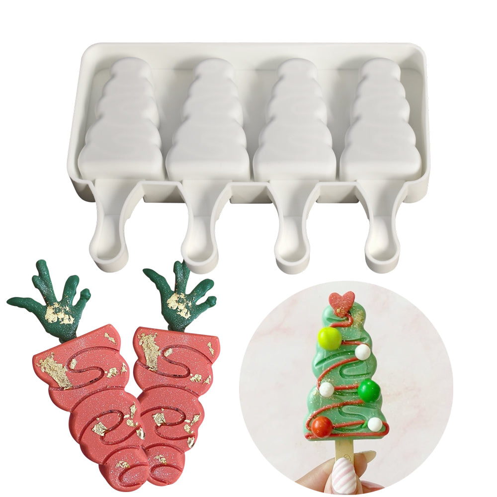 Silicone Cake Mould -  Popsicle Christmas Tree