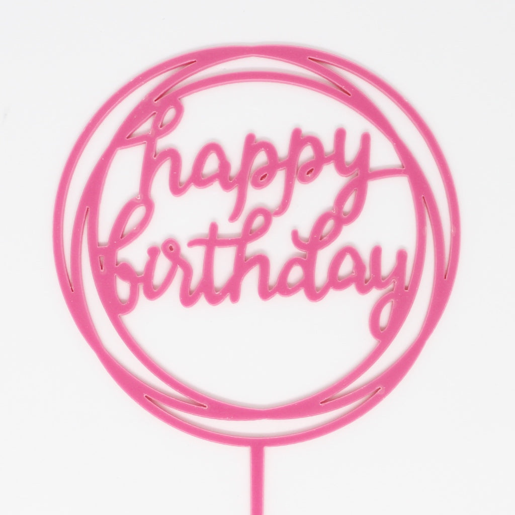 birthday cake topper pink swirl