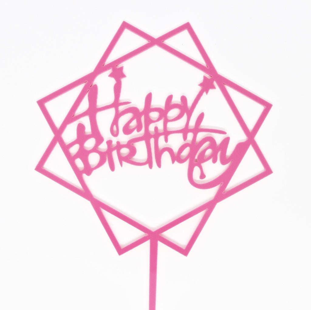 birthday cake topper squares with stars rose