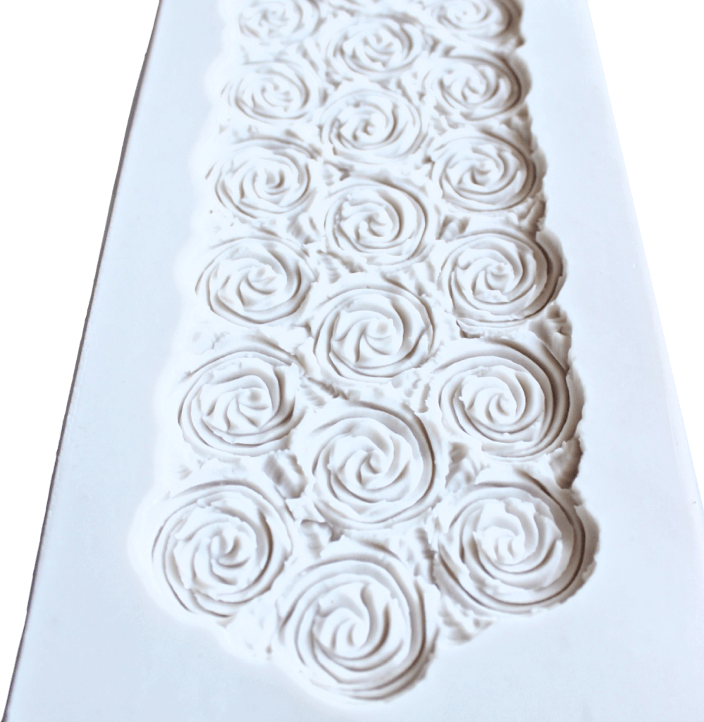 buttercream rose swirl silicone mould sample