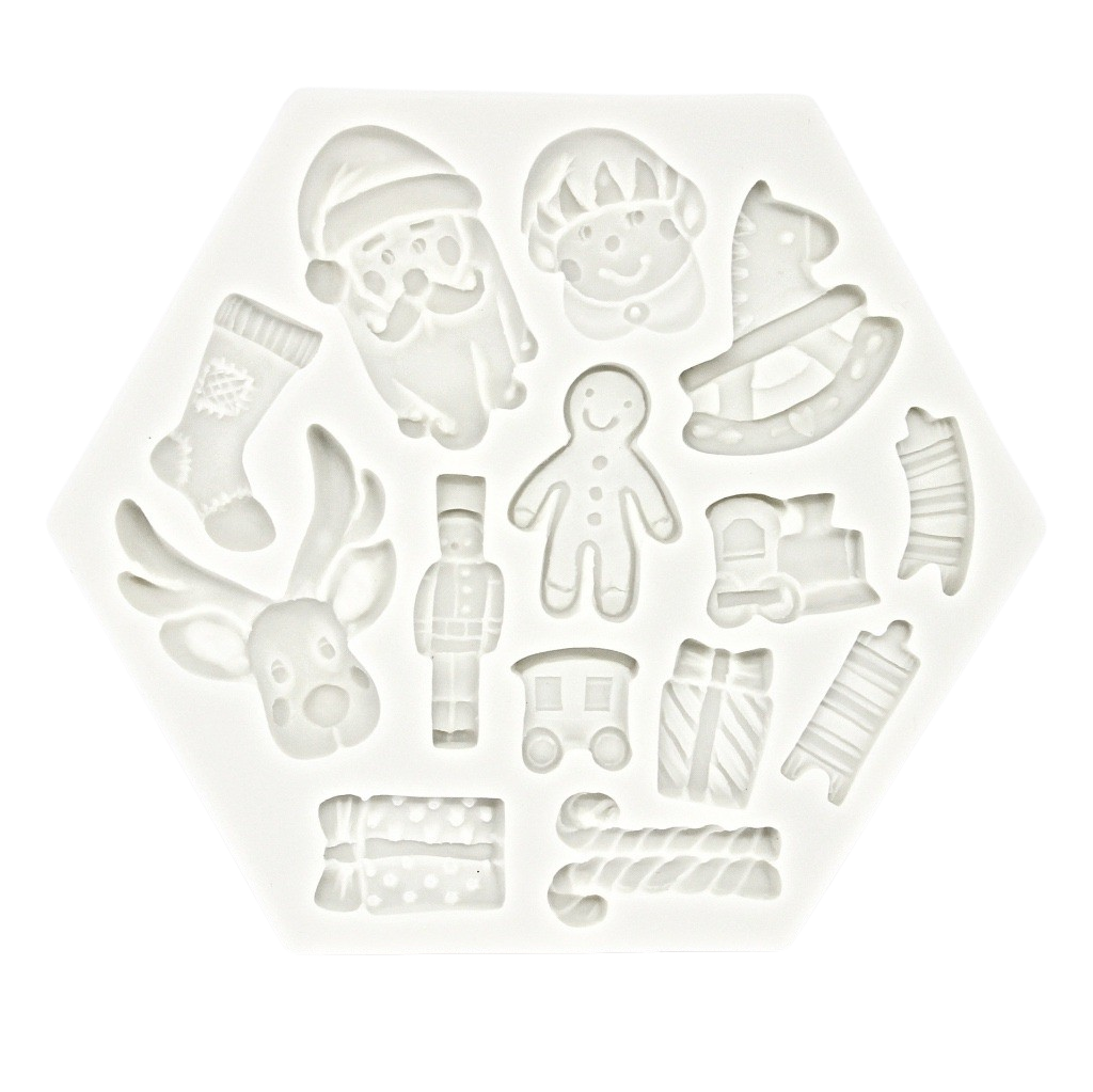 christmas gingerbread assorted decorations silicone mould