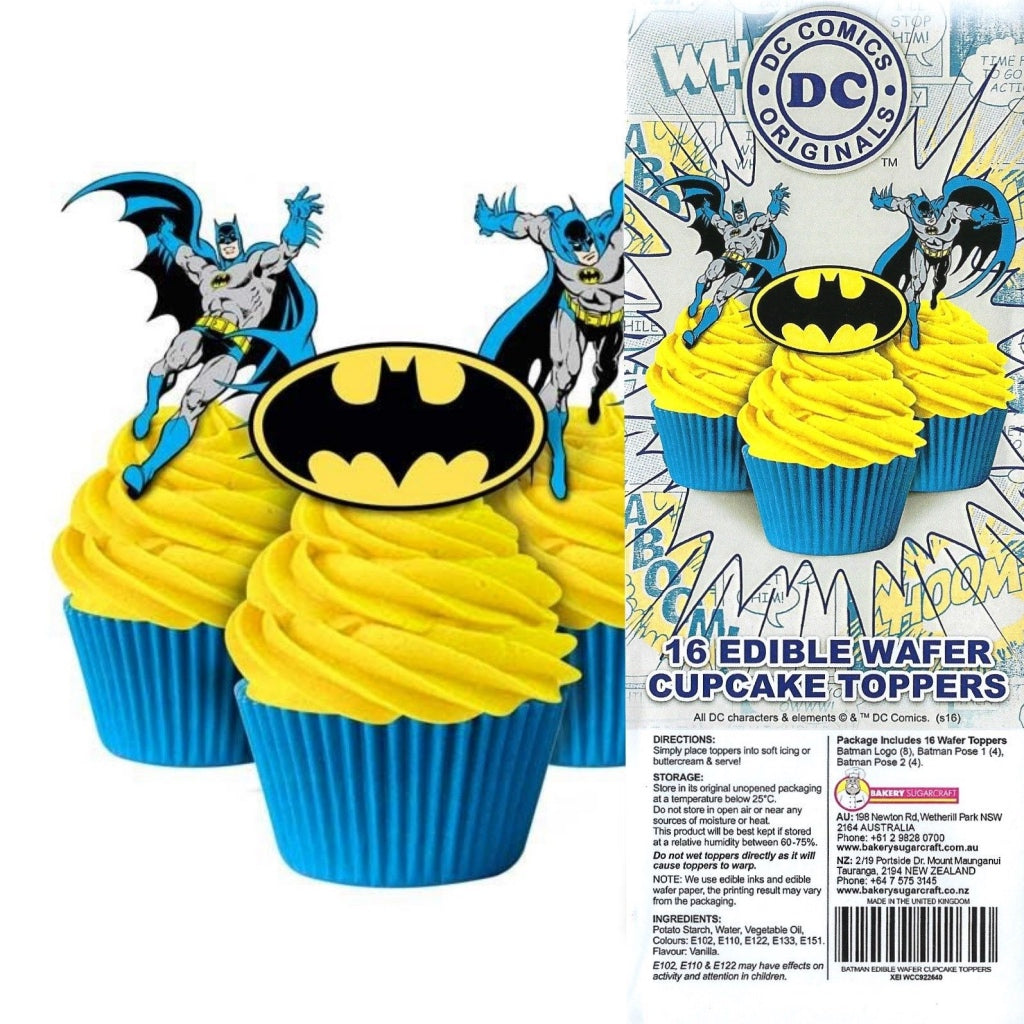 dc comics batman edible wafer paper cupcake toppers