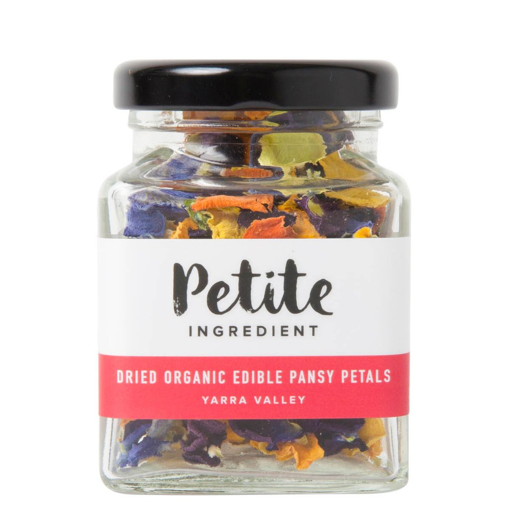 Petite ingredient edible dried flower organic pansy petals jar 3g