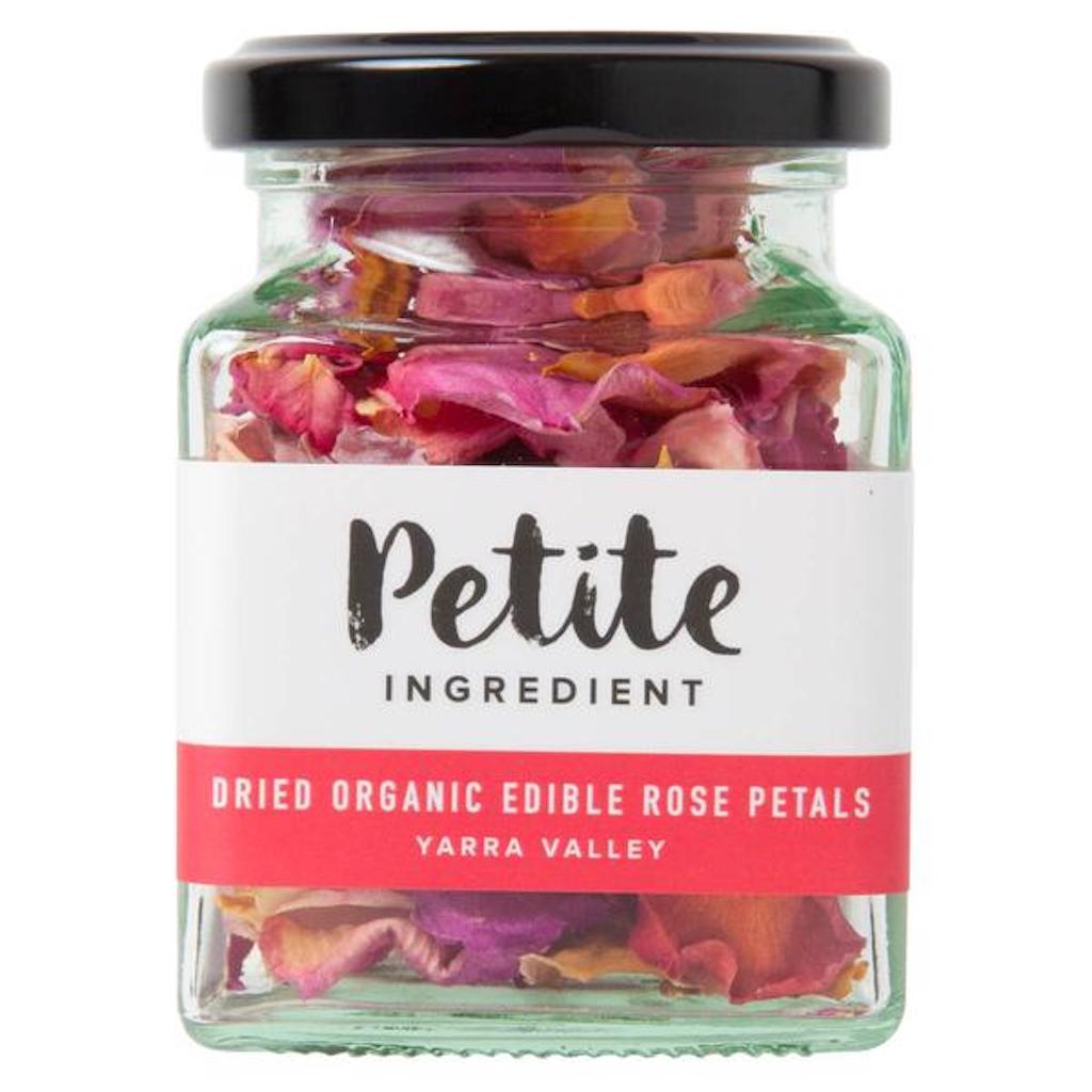 Petite ingredient edible dried flower rose petals pink jar 5g