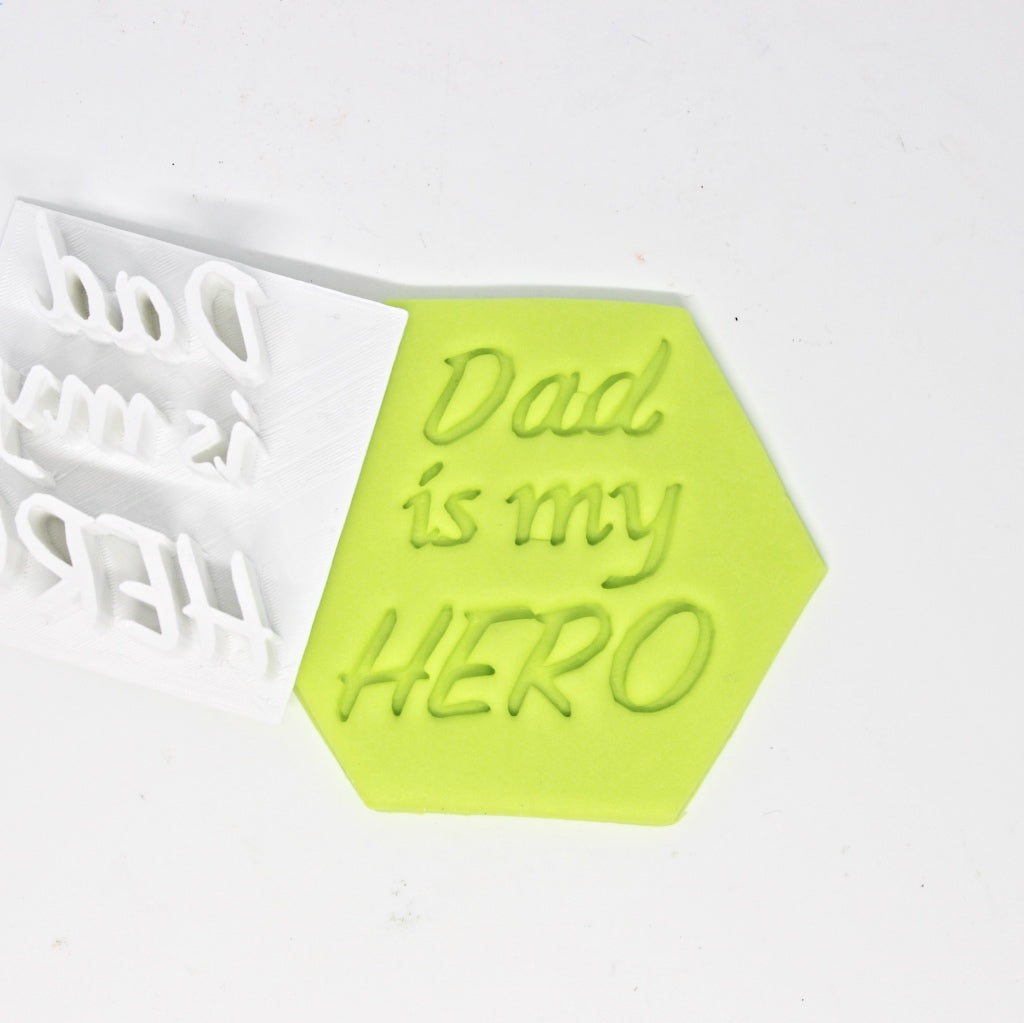 fathers day fondant cookie embosser dad is my hero