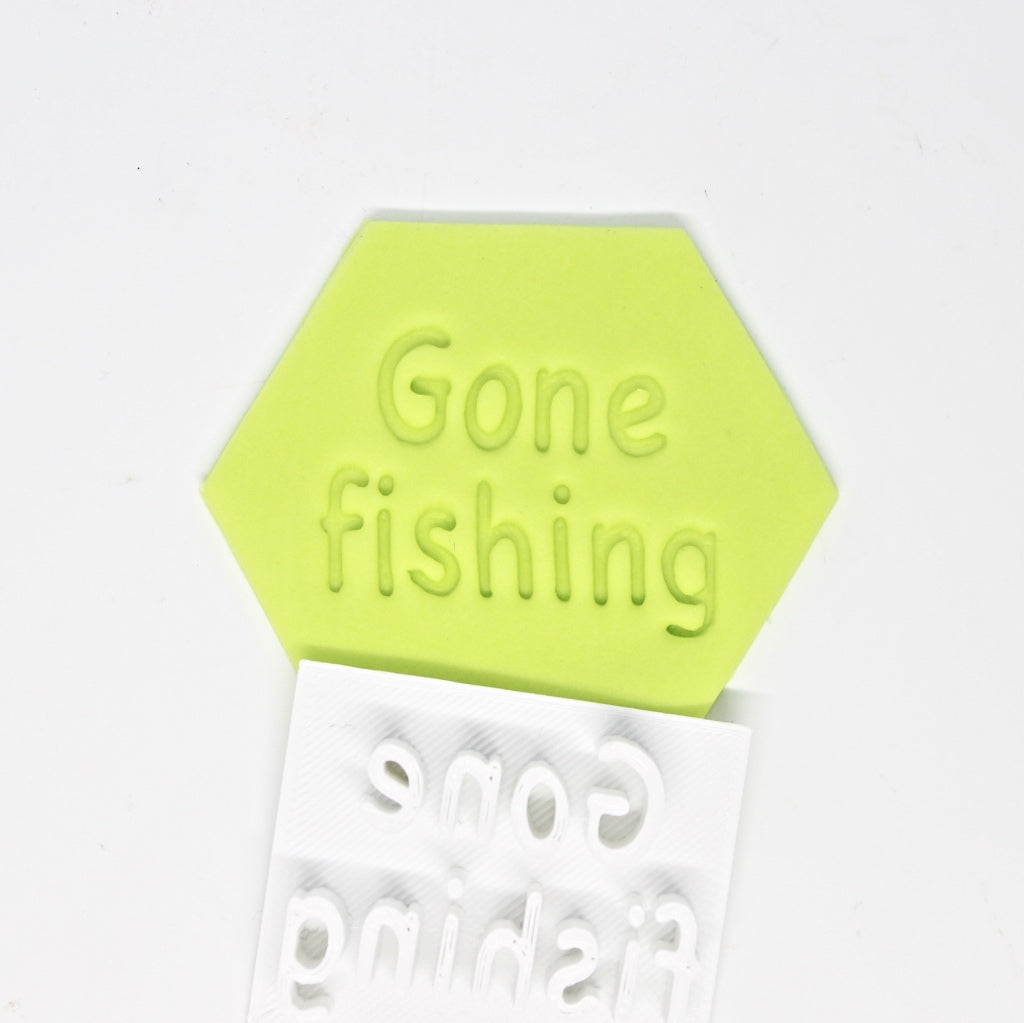 fathers day fondant cookie embosser gone fishing
