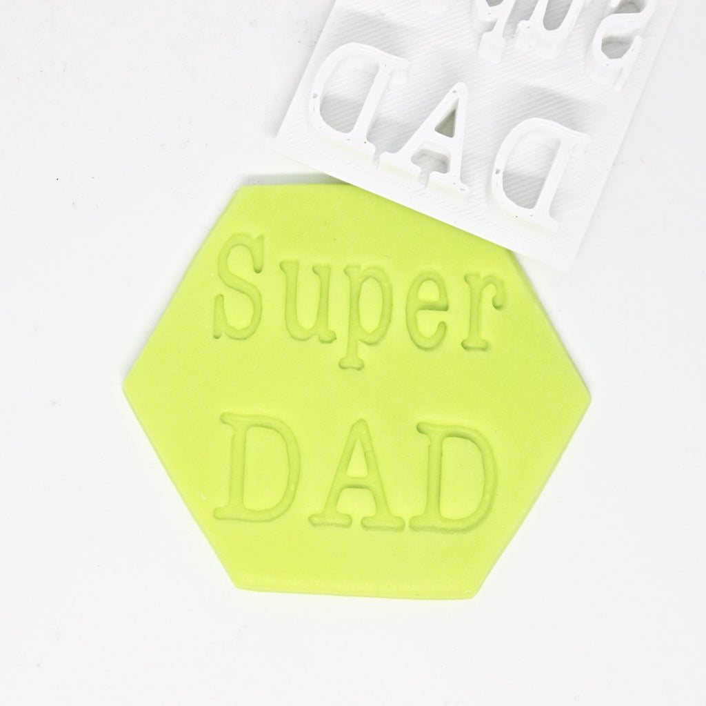 fathers day fondant cookie embosser super dad