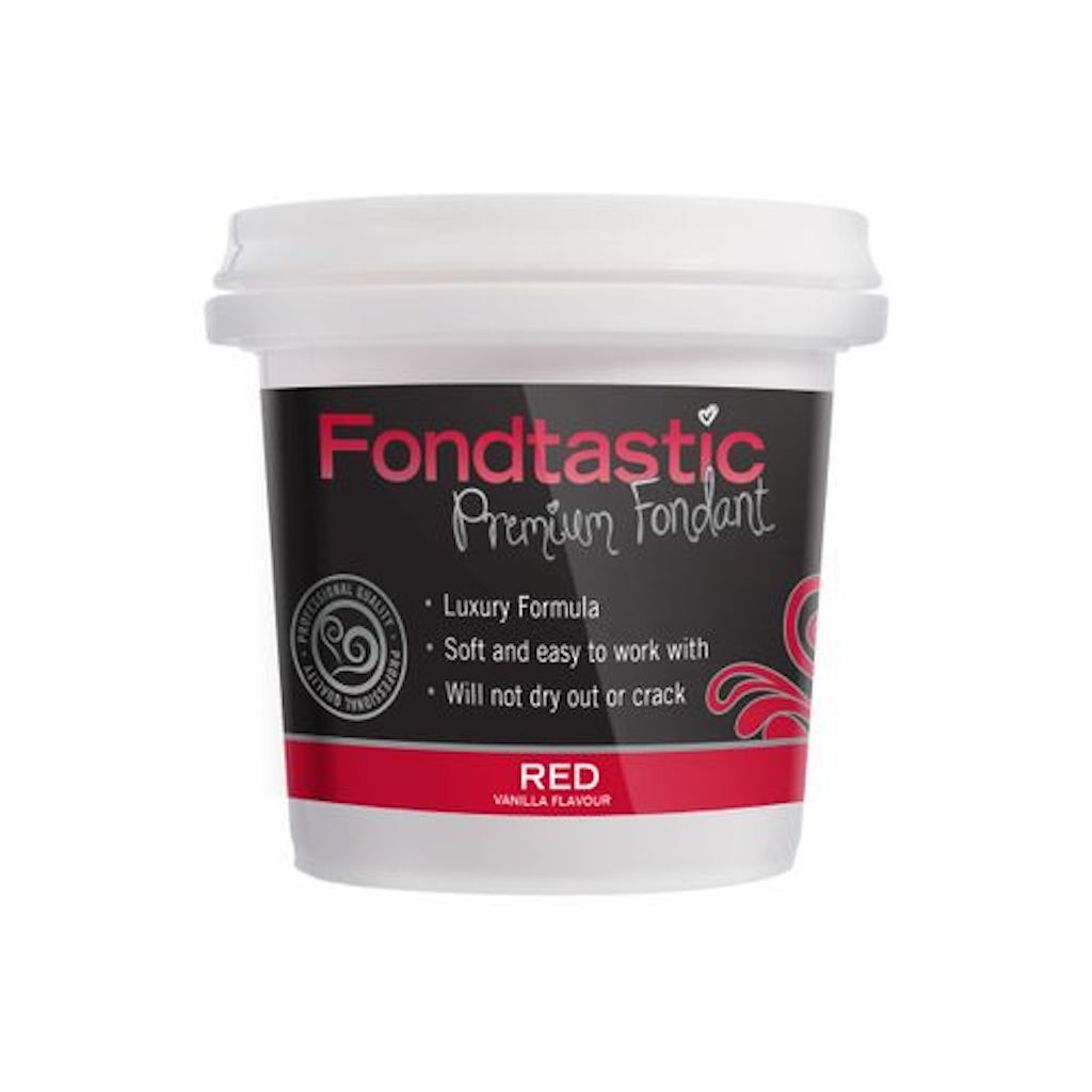fondtastic vanilla flavoured fondant 226g red