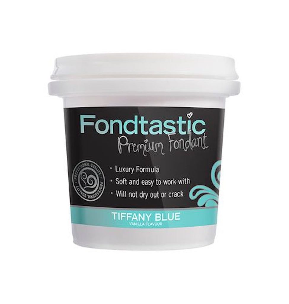 fondtastic vanilla flavoured fondant 226g tiffany blue