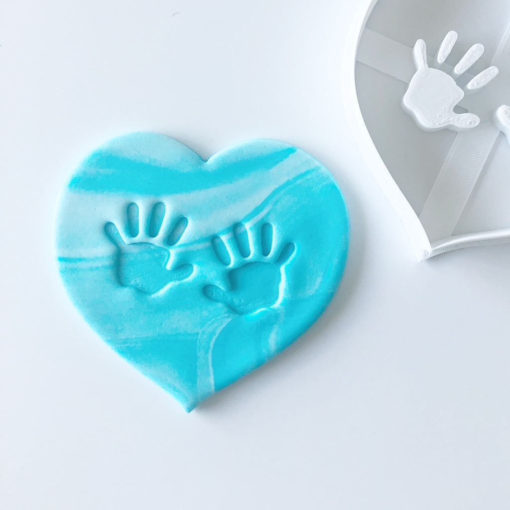 heart shaped cookie cutter baby hands fondant embosser