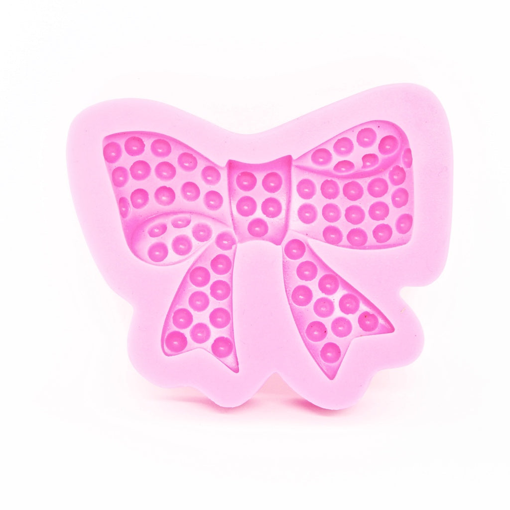large spotty bow silicone mould