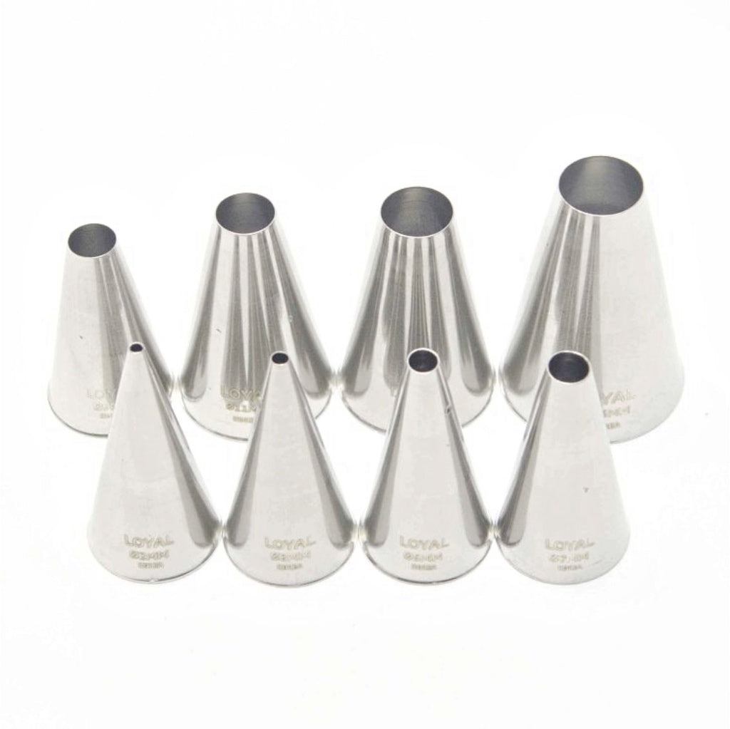 loyal 8 piece stainless steel pastry tube set
