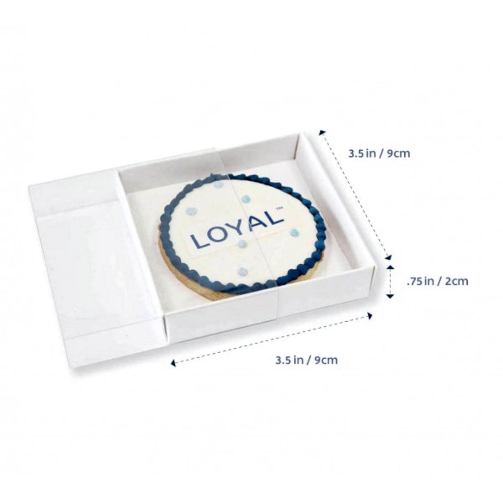 loyal cookie bonbonnieres box 9cm x 9cm x 2cm white