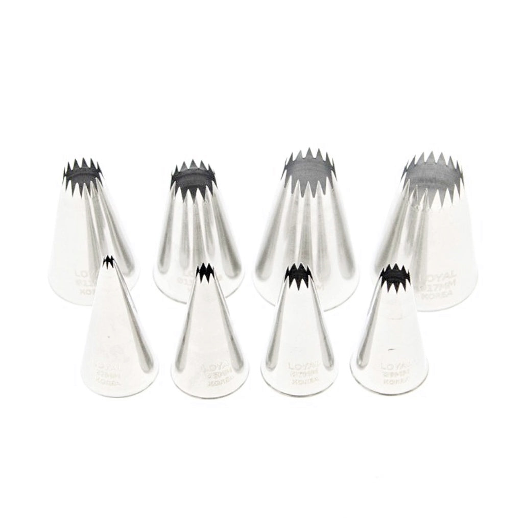 loyal stainless steel french star pastry tube set