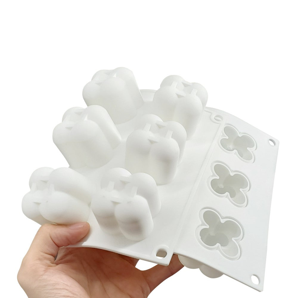 White flexible cake silicone mould