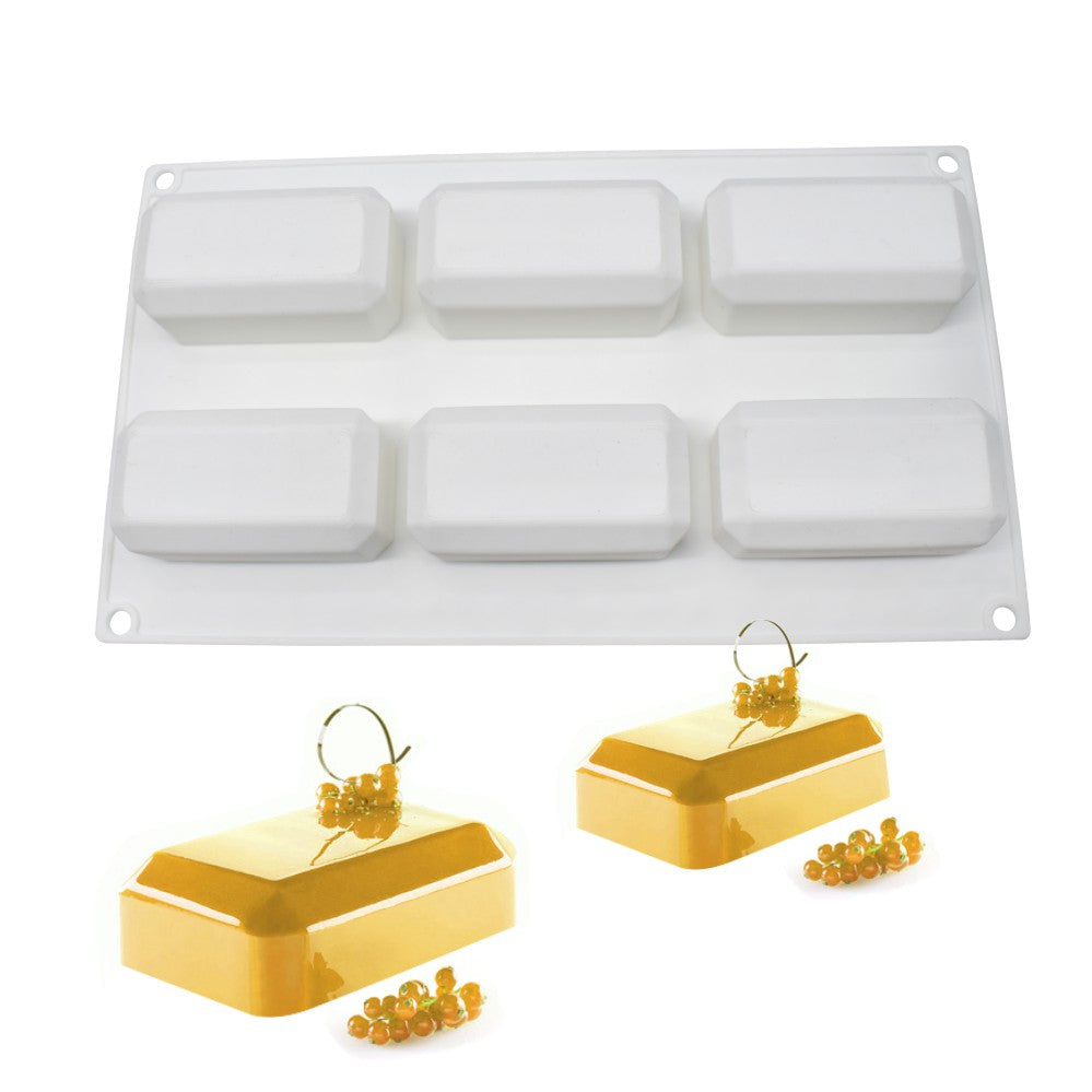 mcm-86-2 flexible silicone cake mould gold bar