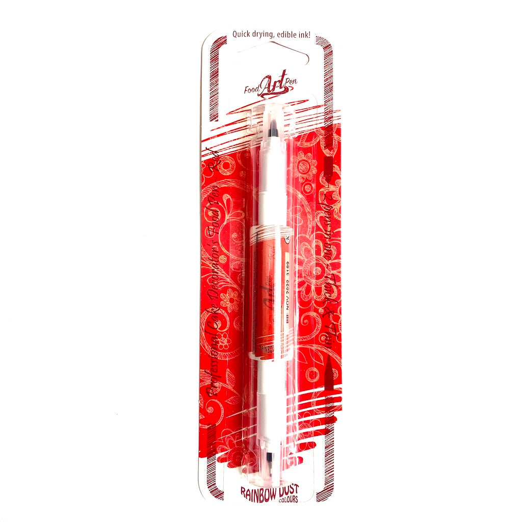 rainbow dust double sided fine point edible pen red