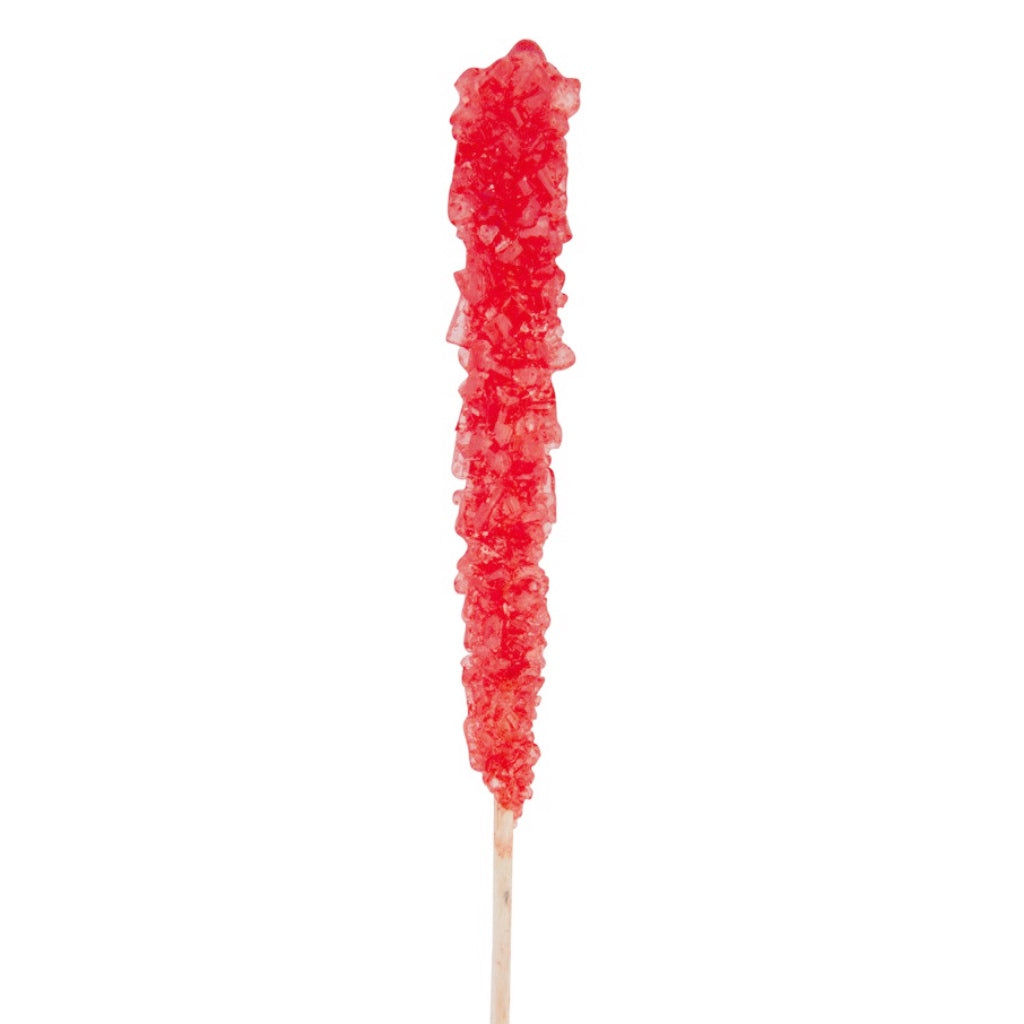 rock crystal sugar candy stick - red strawberry