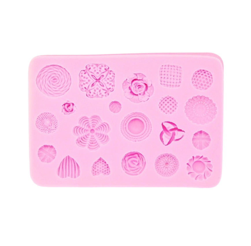 assorted buttons and fasteners silicone  mould