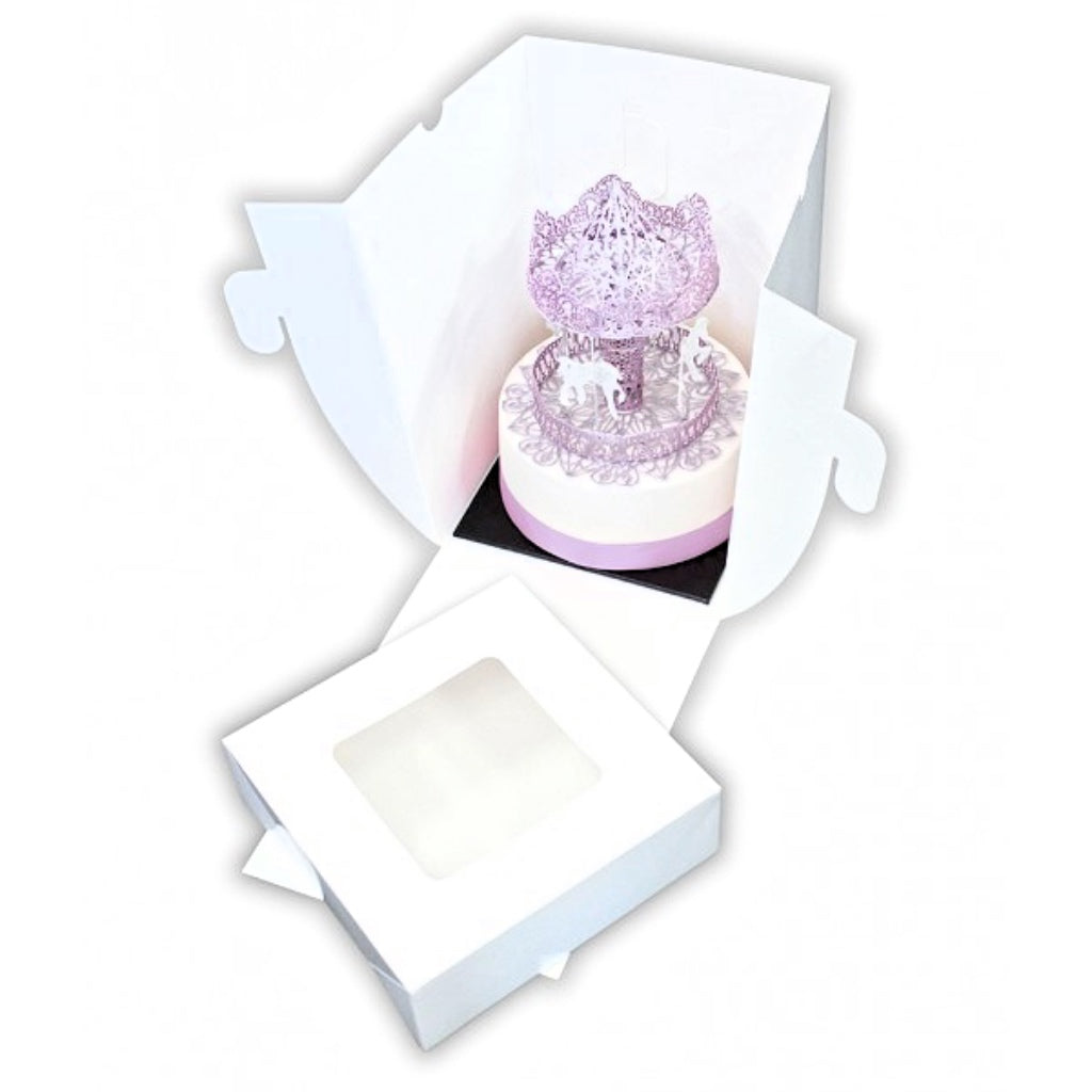 tall cake box 10x10x12 with clear lid