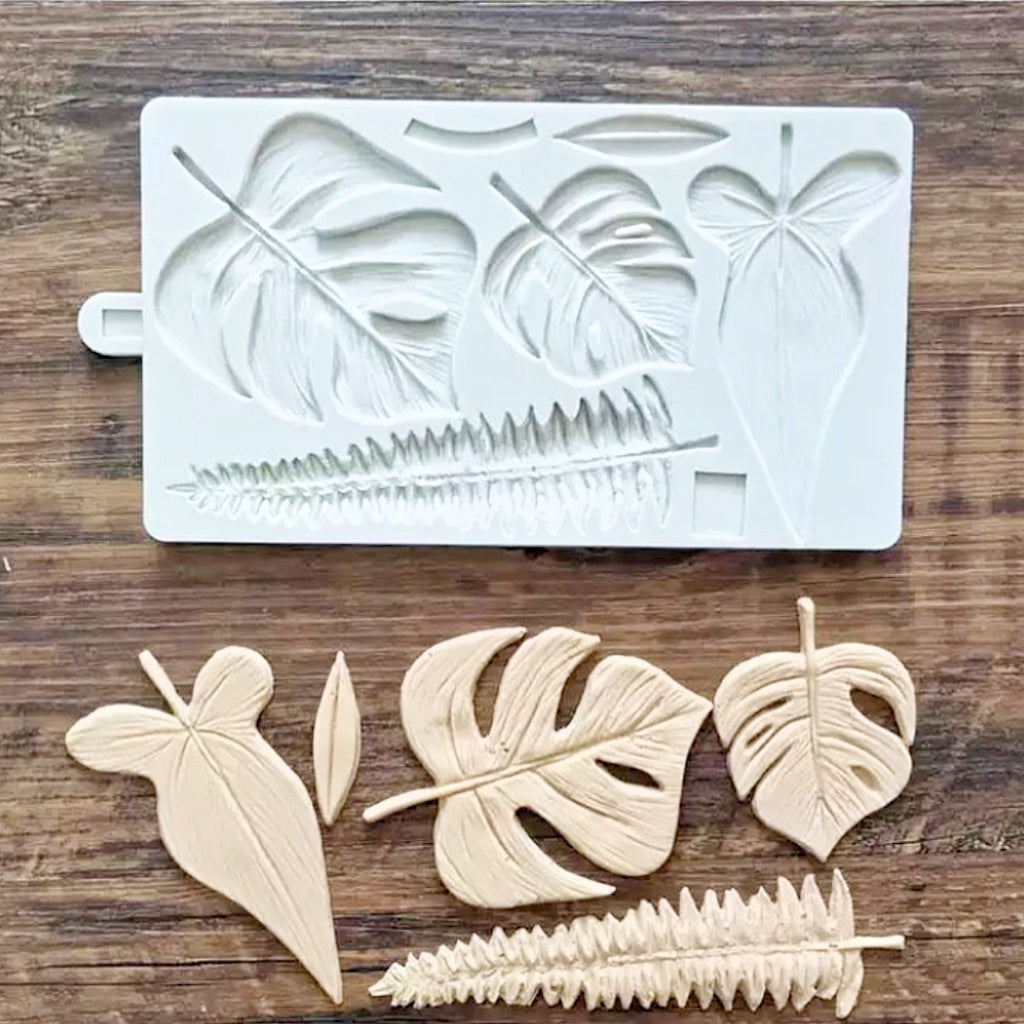 tropical leaves silicone mould sample