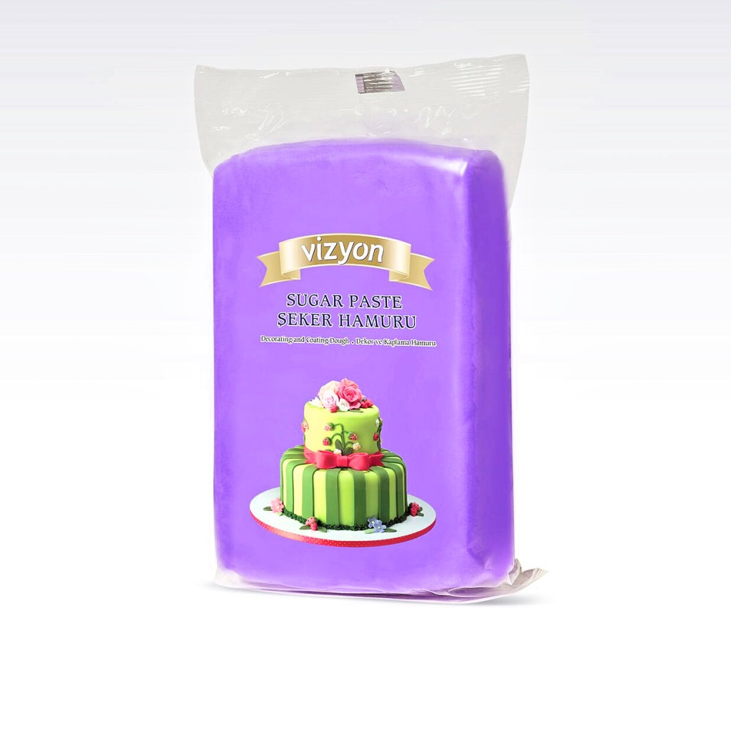 vizyon sugarpaste fondant purple 250g