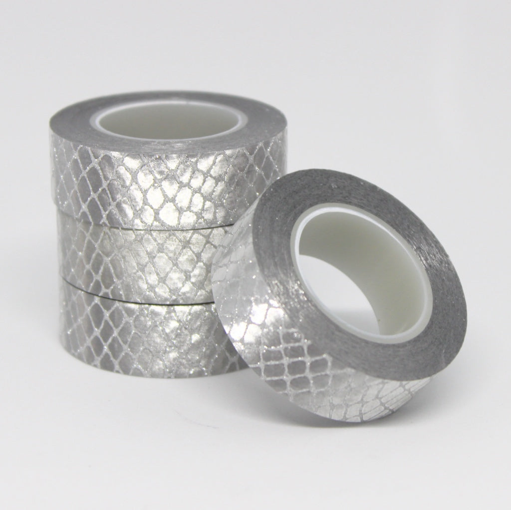 washi tape silver reptile skin